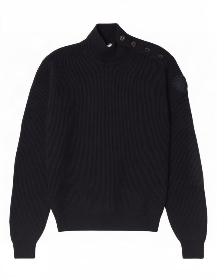 Blauer Pull Col Roulé Homme Bleu Marine Moyen Laine