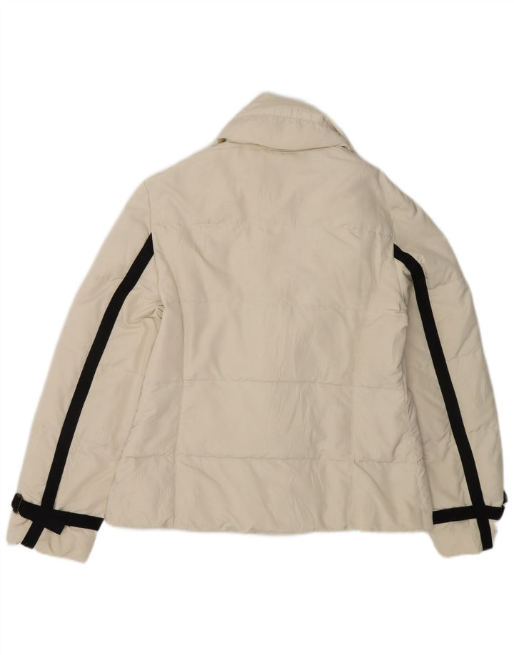 MARELLA Veste matelassée surdimensionnée pour femme UK 10 Small Off White Polyamide