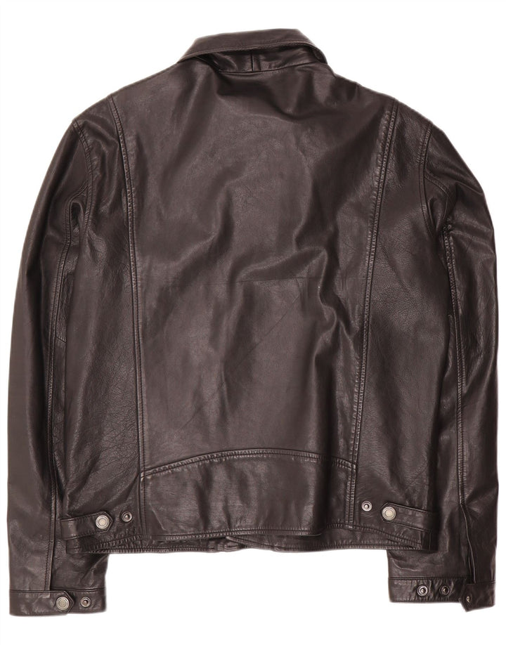 VINTAGE Veste motard en cuir pour homme IT 52 XL Cuir noir