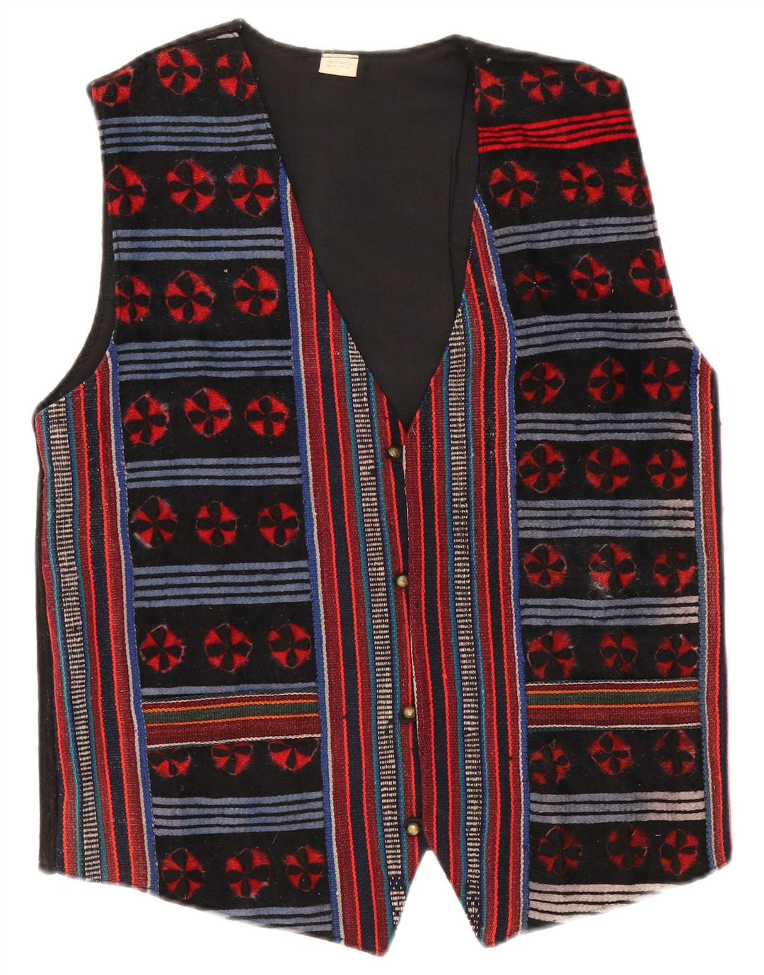 VINTAGE Gilet Homme Moyen Multicolore Fair Isle Wool