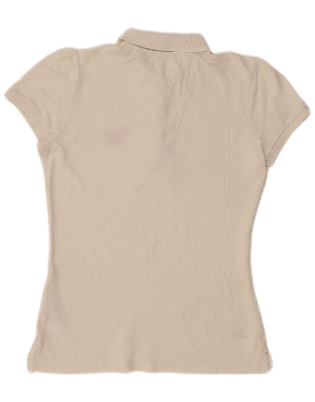 TOMMY HILFIGER Polo Femme UK 12 Coton Blanc Moyen