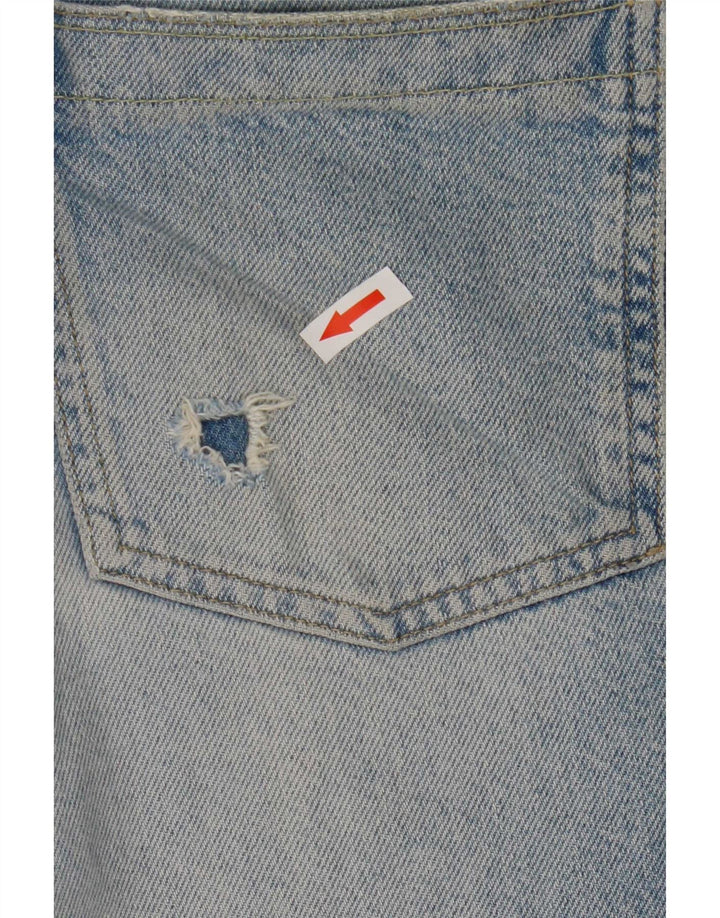 Reiss Femme Jean court effet vieilli W29 L26 Bleu Coton