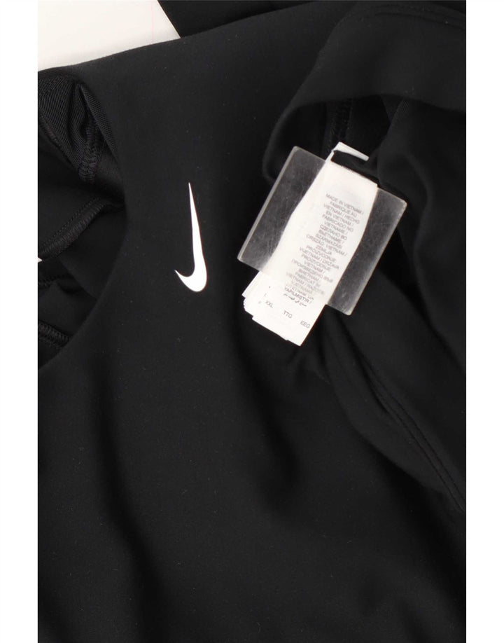 Nike Haut court à manches longues pour femme UK 20 2XL Noir Polyester