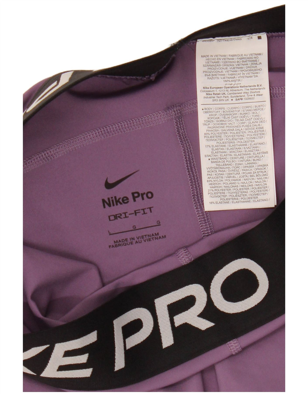 NIKE Short de sport Dri Fit Graphic pour femme UK 14 Large Violet Nylon