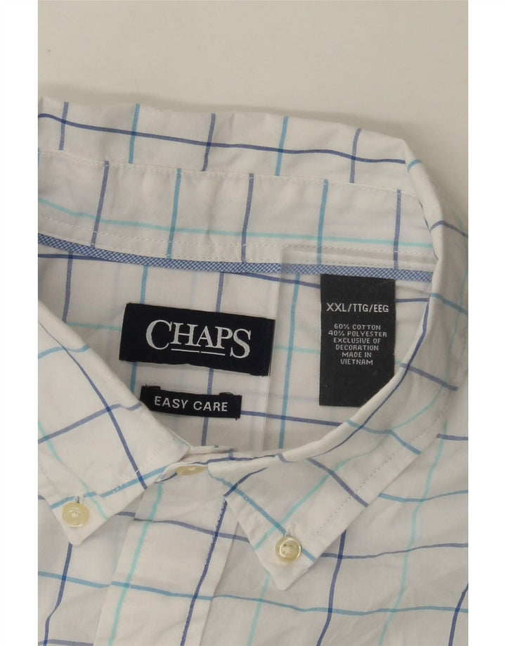 CHAPS Chemise à manches courtes pour homme 2XL en coton à carreaux blancs
