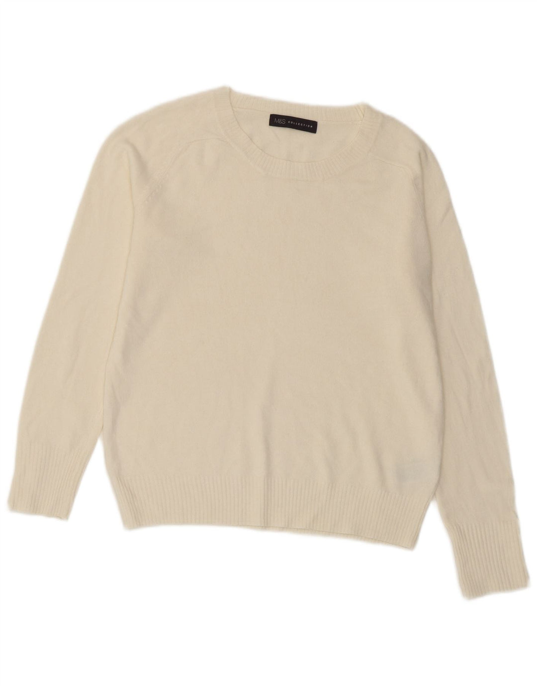 Marks & Spencer Pull à col rond pour femme UK 10 Small Blanc cassé