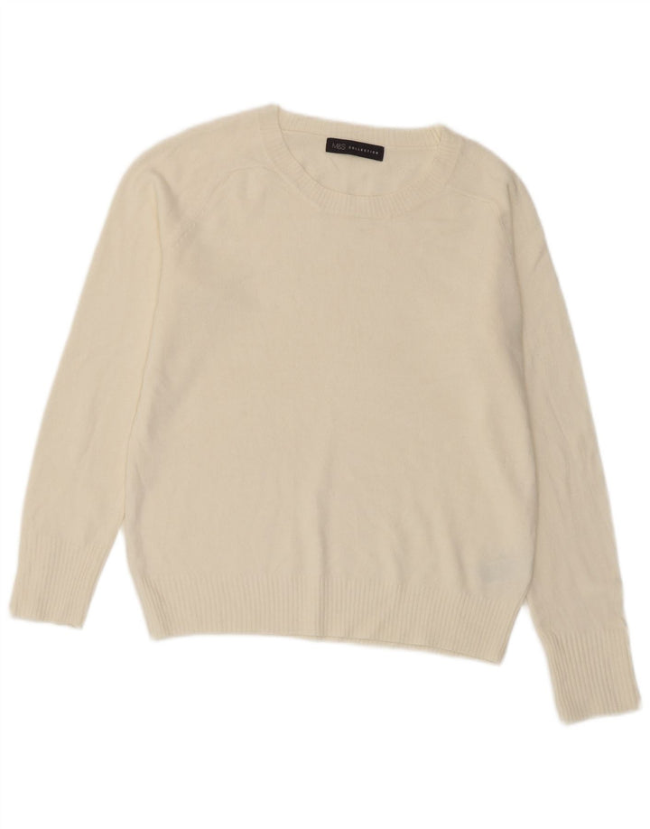 Marks & Spencer Pull à col rond pour femme UK 10 Small Blanc cassé