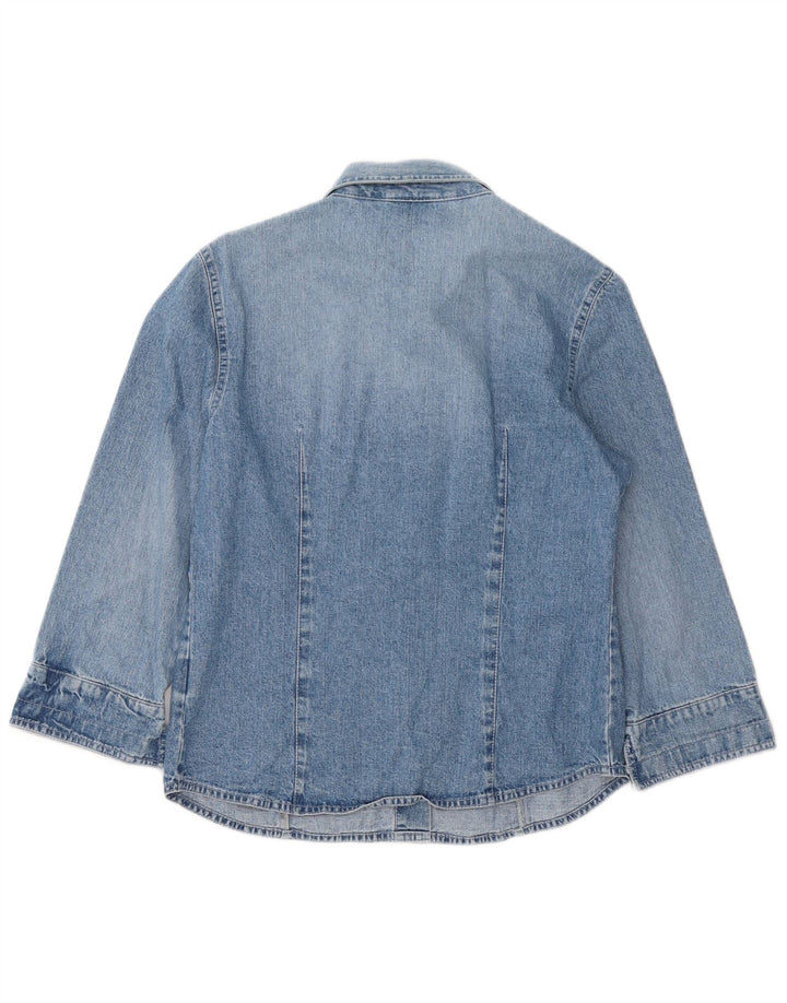 MAX & CO. Chemise en jean à manches 3/4 pour femme IT 46 Large Bleu Coton