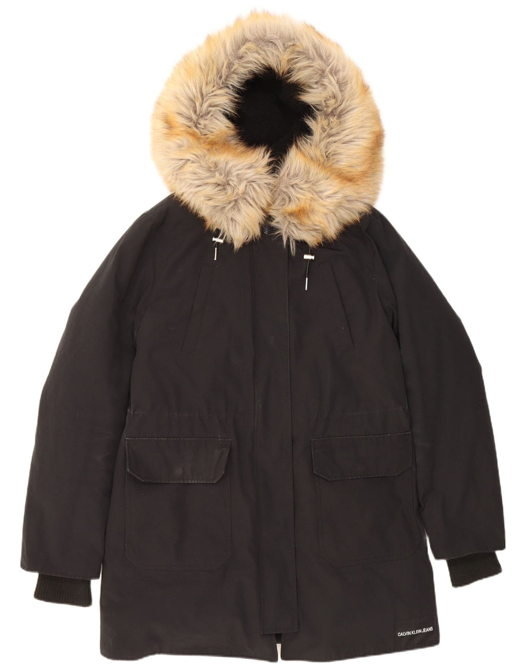 Calvin Klein Veste rembourrée à capuche pour homme UK 38 Medium Noir Polyester
