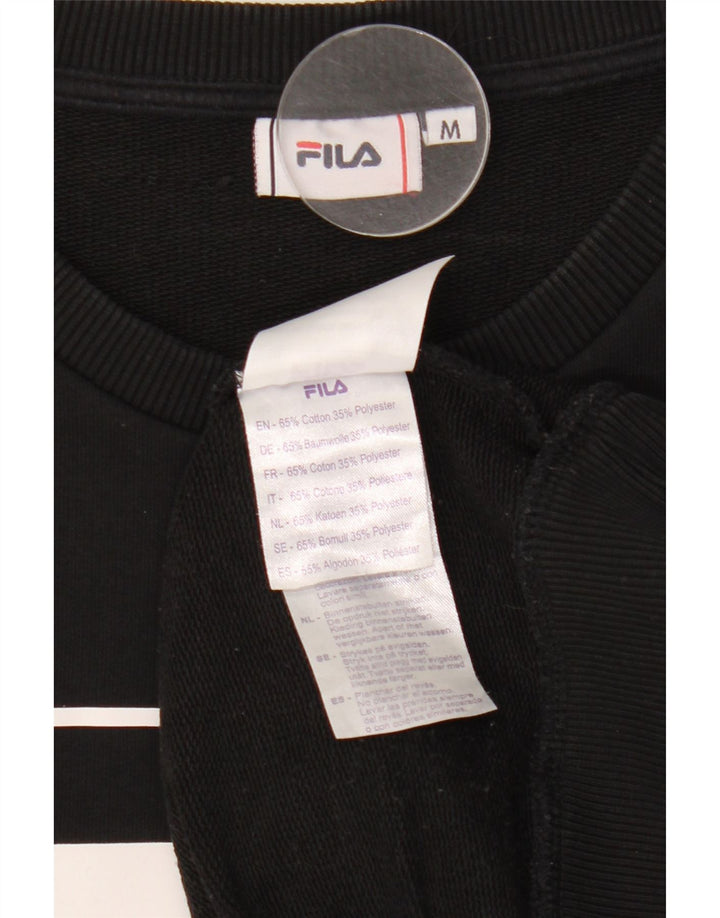 Fila Sweat-shirt graphique pour femme UK 14 en coton noir moyen
