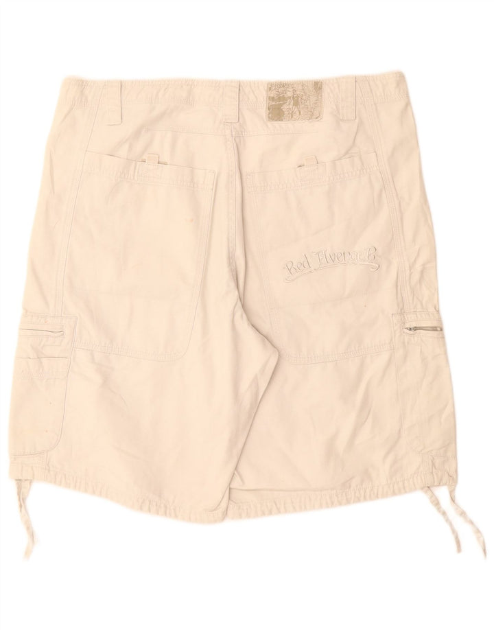 Short Cargo Vintage Homme IT 44 XS W34 Coton Blanc