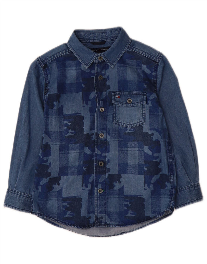 TOMMY HILFIGER Chemise en jean garçon 3-4 ans Bleu Camouflage Coton
