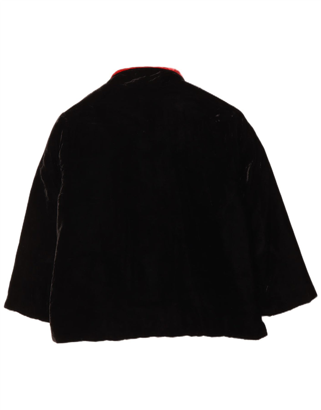 VINTAGE Veste bomber en velours femme UK 20 2XL Noir