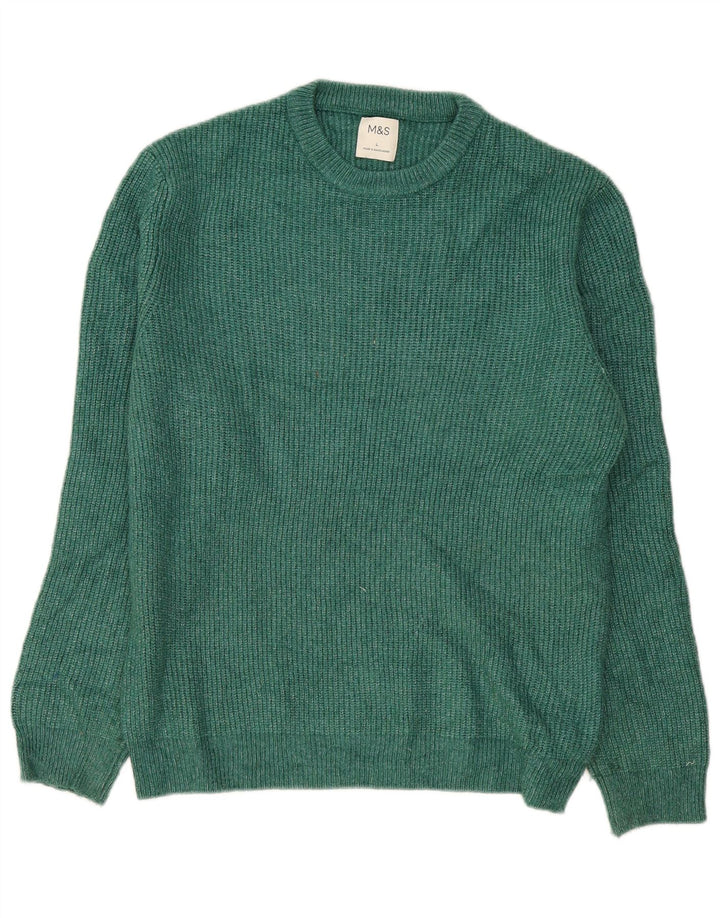 Marks & Spencer Pull ras du cou pour homme, grand, vert, polyamide