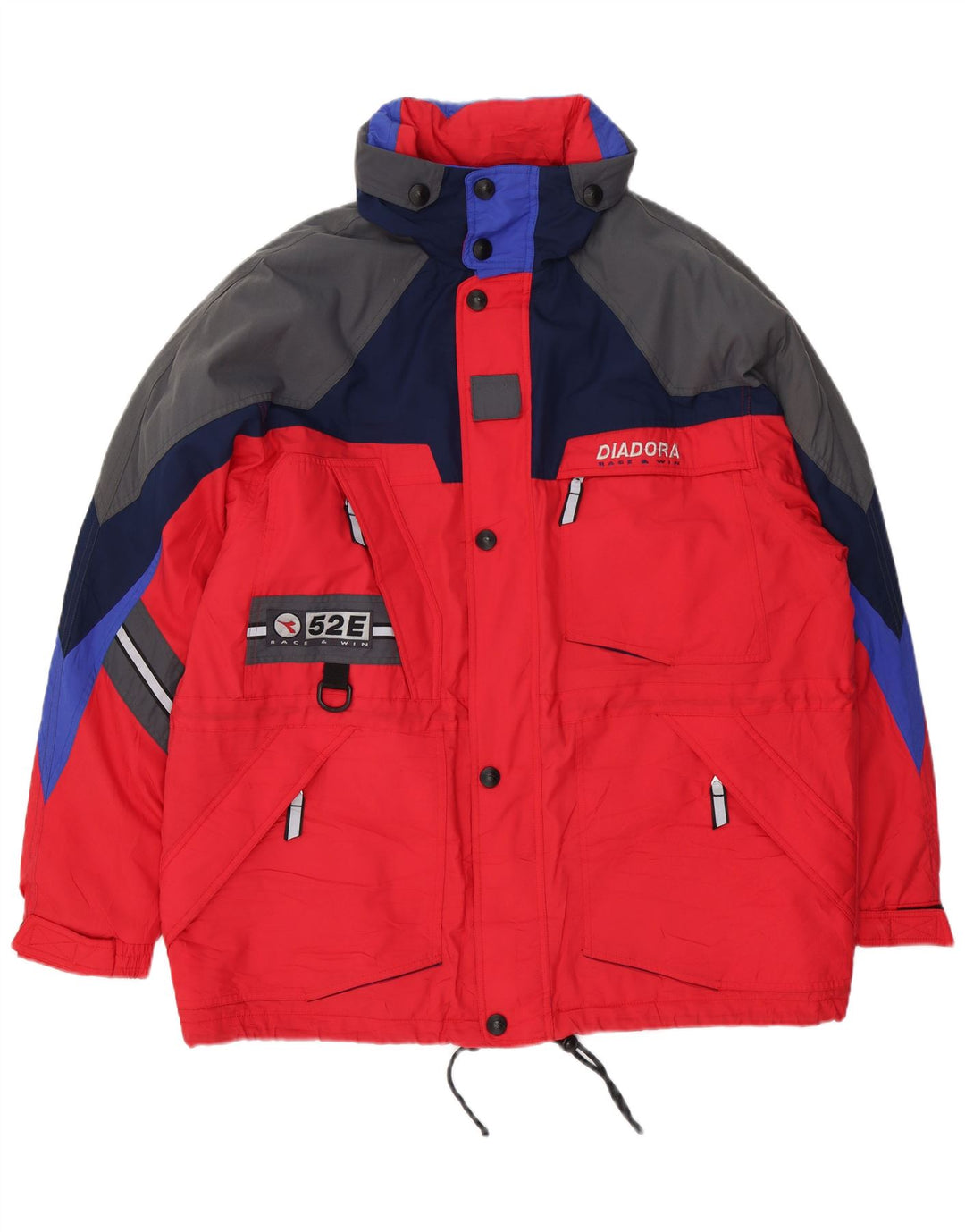 DIADORA Veste de ski à capuche graphique pour homme UK 42 XL Rouge Colorblock Polyester