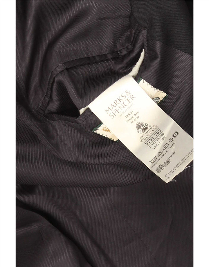 Marks & Spencer Veste blazer à 3 boutons pour homme UK 46 XL Laine vierge bleu marine