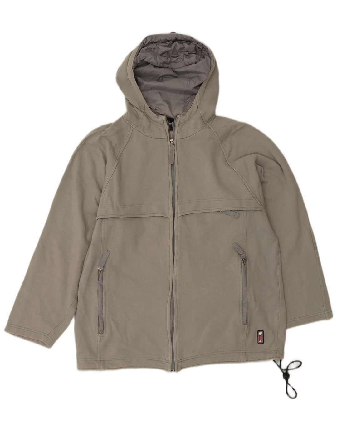 CHAMPION Pull à Capuche Zippé Homme Gris Moyen Coton