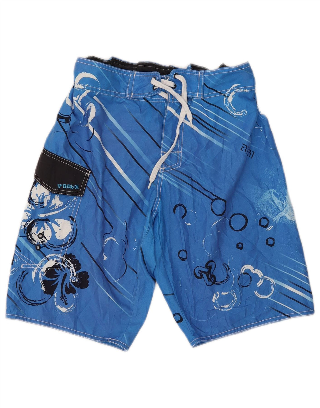 Brugi Short de Bain Graphique Homme Petit Bleu Floral Polyester