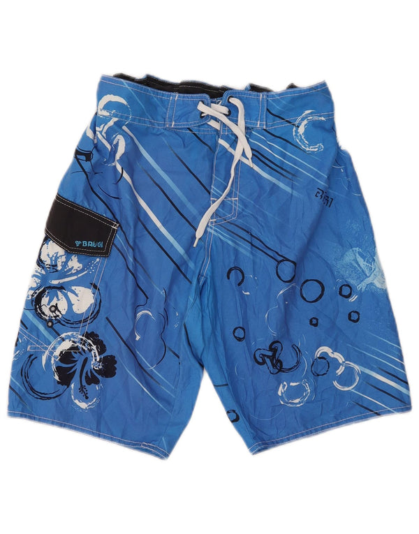 Brugi Short de Bain Graphique Homme Petit Bleu Floral Polyester