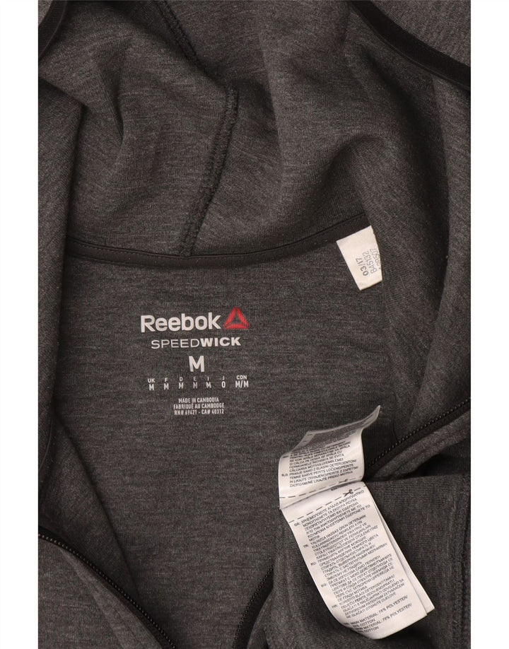 REEBOK Pull à Capuche Zippé Homme Gris Moyen Polyester