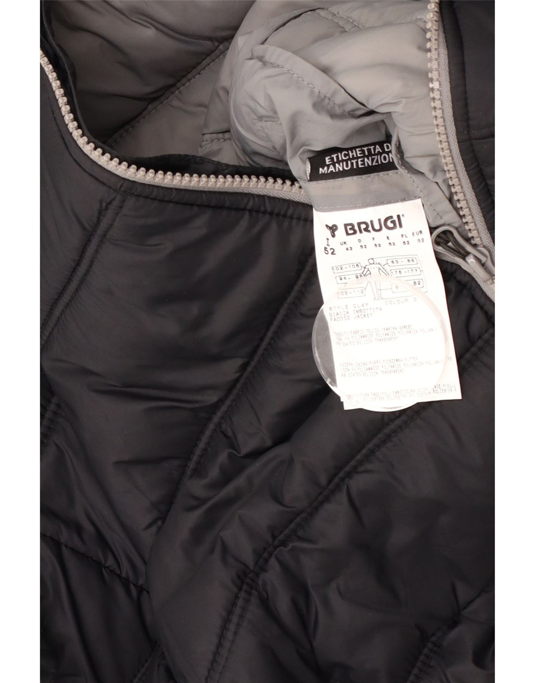Brugi Veste matelassée à capuche IT 52 XL Noir Polyamide