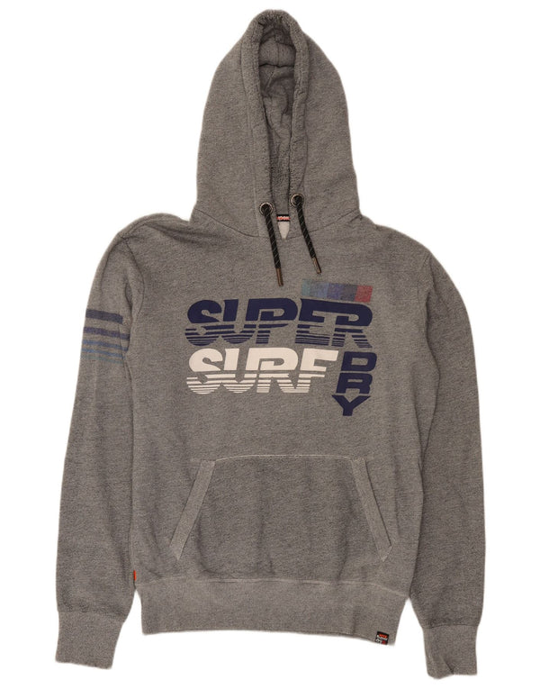 Superdry Pull à Capuche Graphique Homme Gris Moyen Moucheté Coton