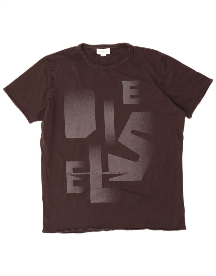 Diesel T-Shirt Graphique Homme Grand Noir Coton