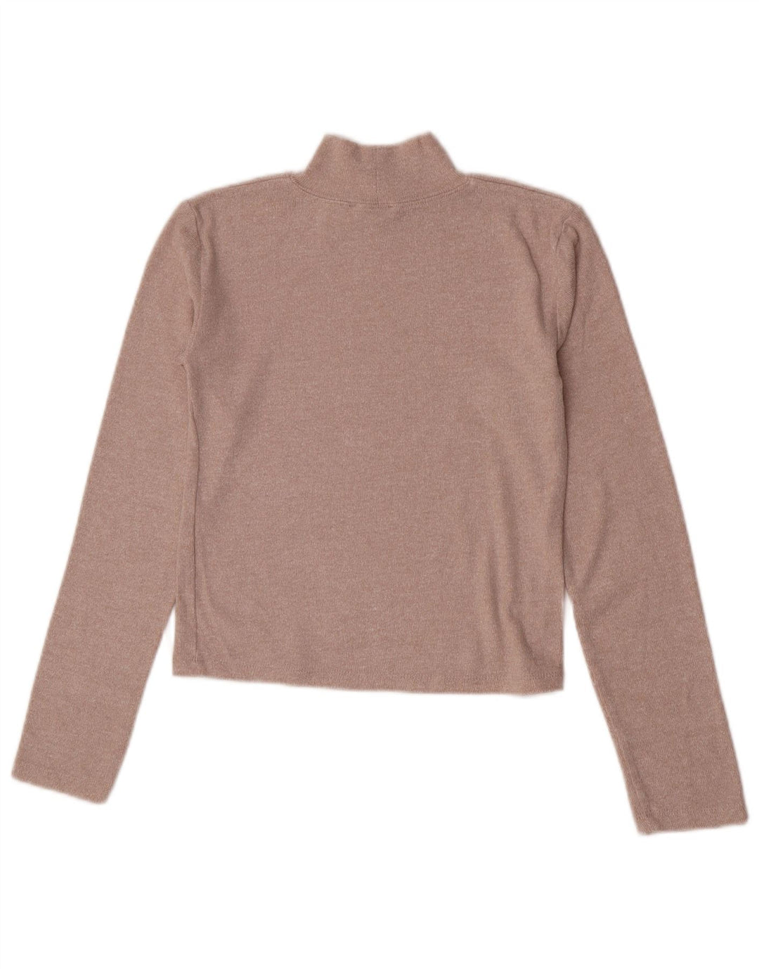 Zara Femme Crop Top Manches Longues UK 12 Beige Moyen