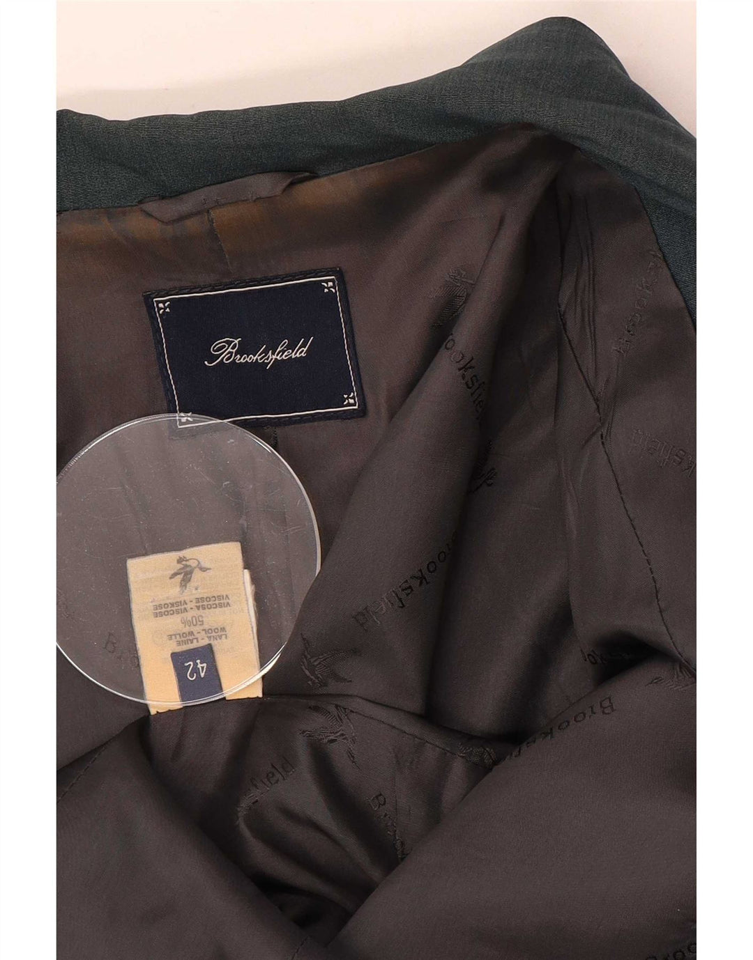 Brooksfield Veste Blazer 1 Bouton Femme IT 42 Laine Vert Moyen