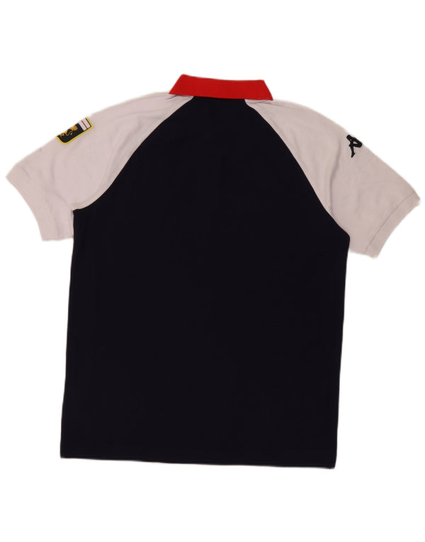 Kappa Polo Gara Graphic Rugby Homme Bleu Marine Large en Coton Colorblock