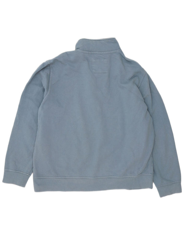 Crew Clothing Sweat-shirt à col zippé pour homme en coton bleu 2XL