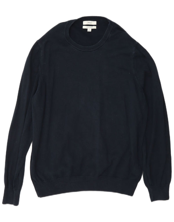 Marks & Spencer Pull à col rond pour homme XL Bleu marine classique
