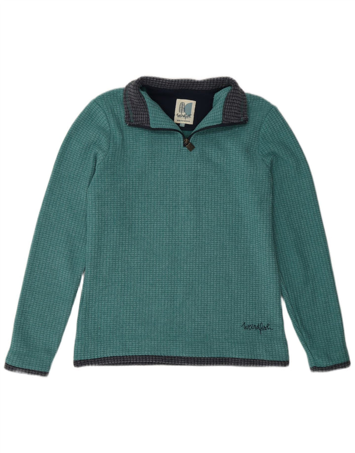 Weird Fish Pull polaire surdimensionné à col zippé pour femme UK 10 Petit Vert