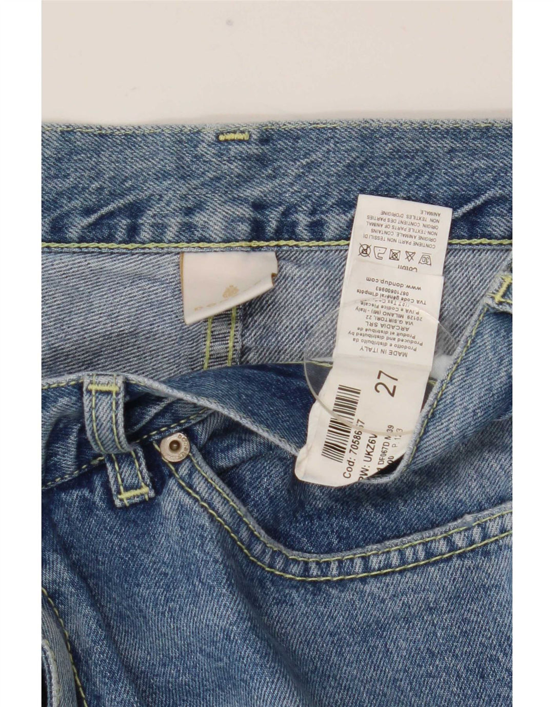 Dondup Jean droit vieilli femme W27 L28 coton bleu