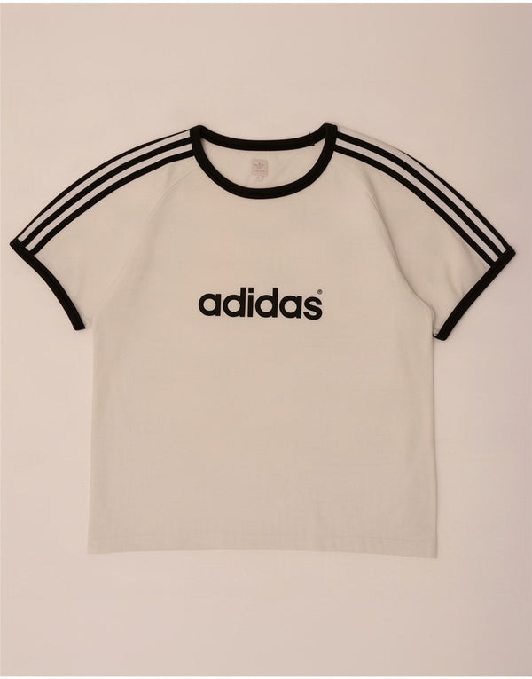 Adidas T-Shirt Femme Top UK 18 XL Coton Blanc