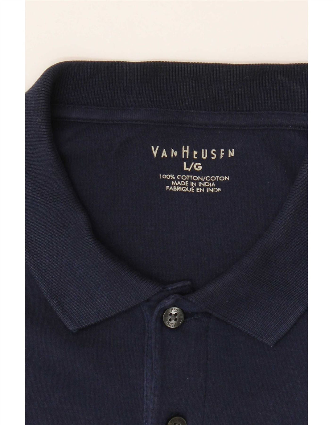 Van Heusen Polo Homme Grand Bleu Marine Coton