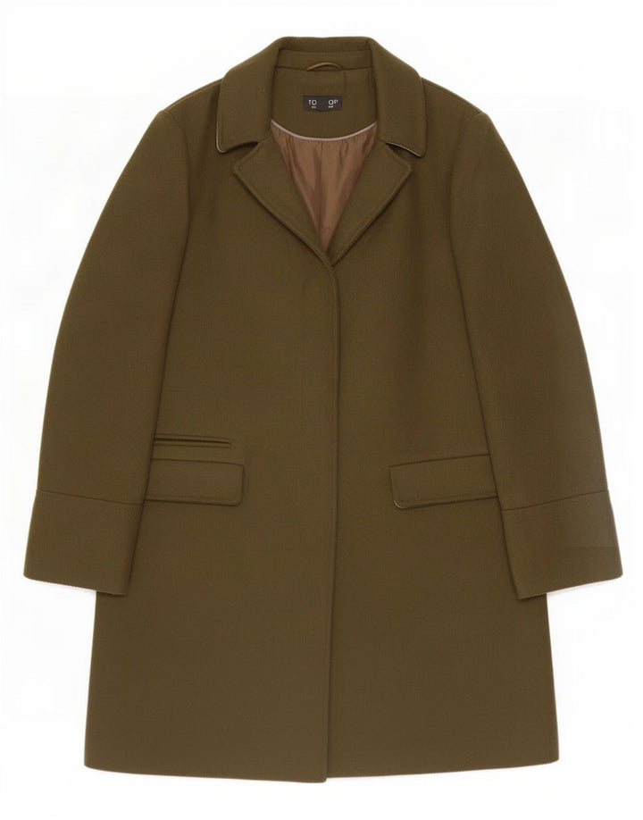 Topshop Manteau Femme UK 10 Petit Kaki Polyester