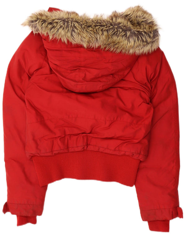 Woolrich Veste matelassée à capuche pour femme UK 44 Medium Red Nylon