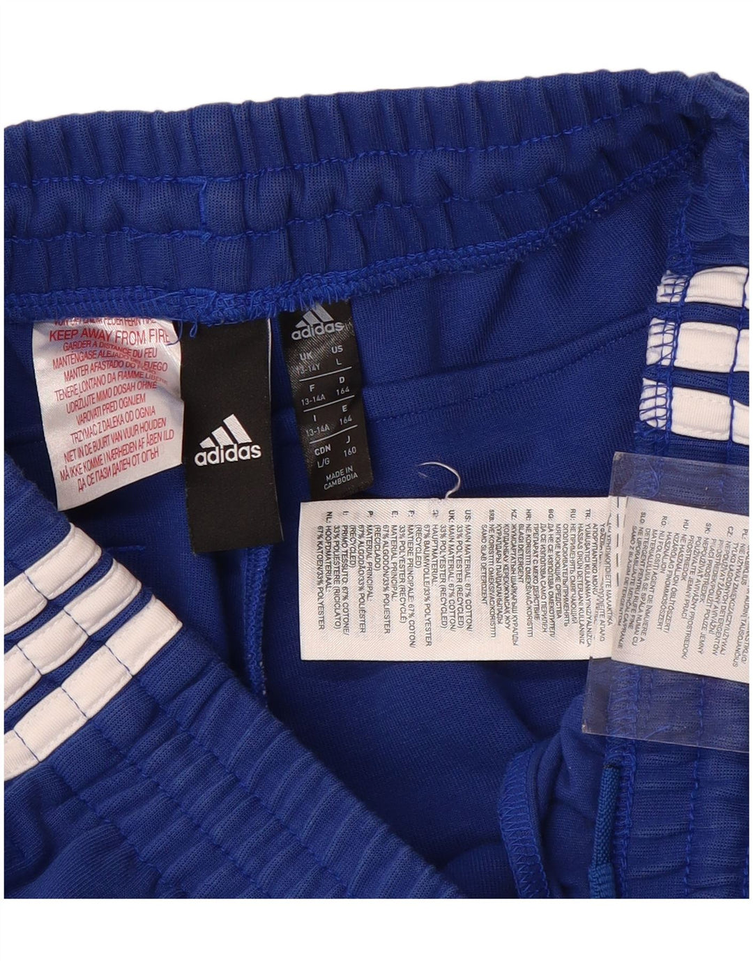 ADIDAS Pantalon de Survêtement Garçon Joggers 13-14 ans Bleu Coton