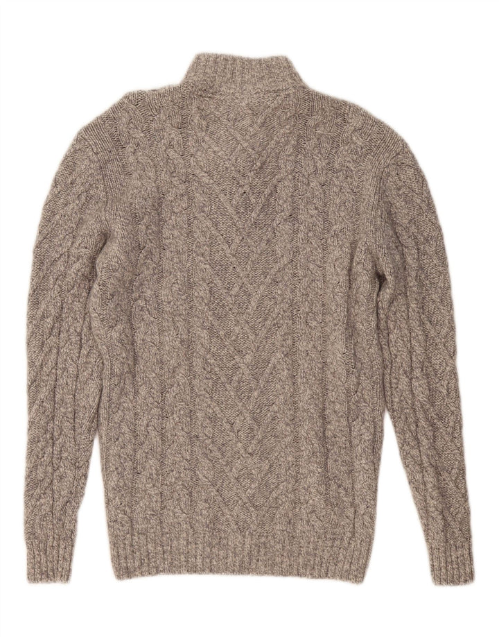 WESTBURY Pull col boutonné pour homme en laine gris moyen