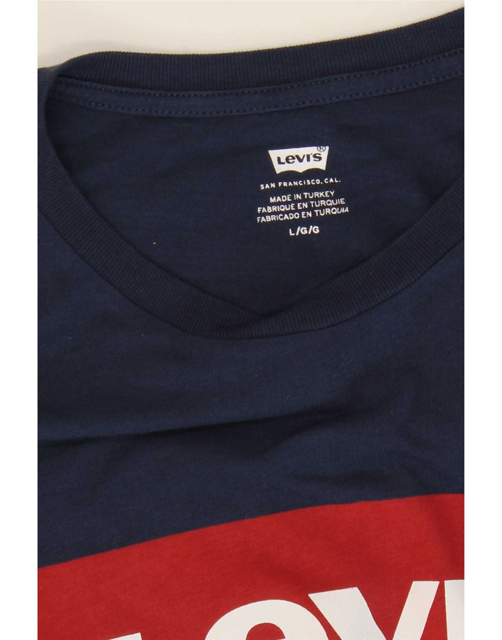 Levi's T-Shirt Graphique Homme Bleu Marine Large