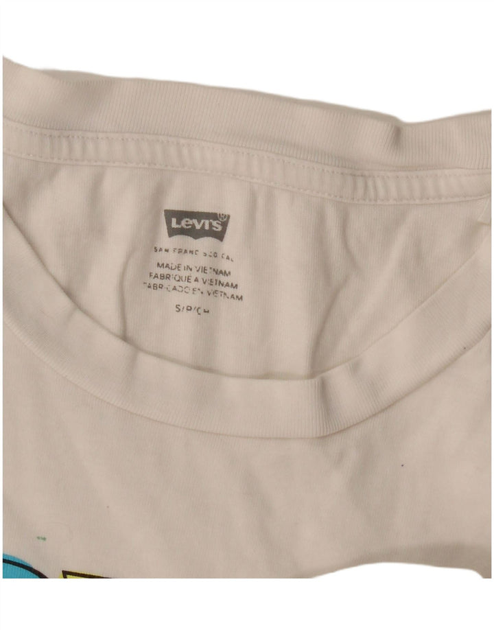 Levi's T-Shirt Graphique Femme UK 10 Small Blanc
