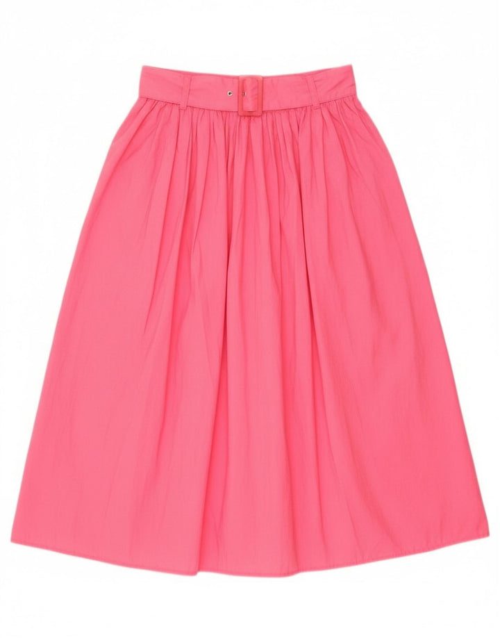 Benetton Jupe trapèze IT 44 Medium W28 en coton rose pour femme