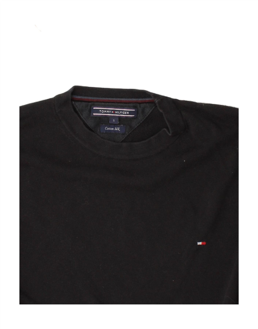 TOMMY HILFIGER Mens Sweatshirt Jumper Small Black Cotton Vintage Tommy Hilfiger and Second-Hand Tommy Hilfiger from Messina Hembry 