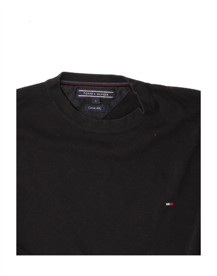 TOMMY HILFIGER Mens Sweatshirt Jumper Small Black Cotton Vintage Tommy Hilfiger and Second-Hand Tommy Hilfiger from Messina Hembry 