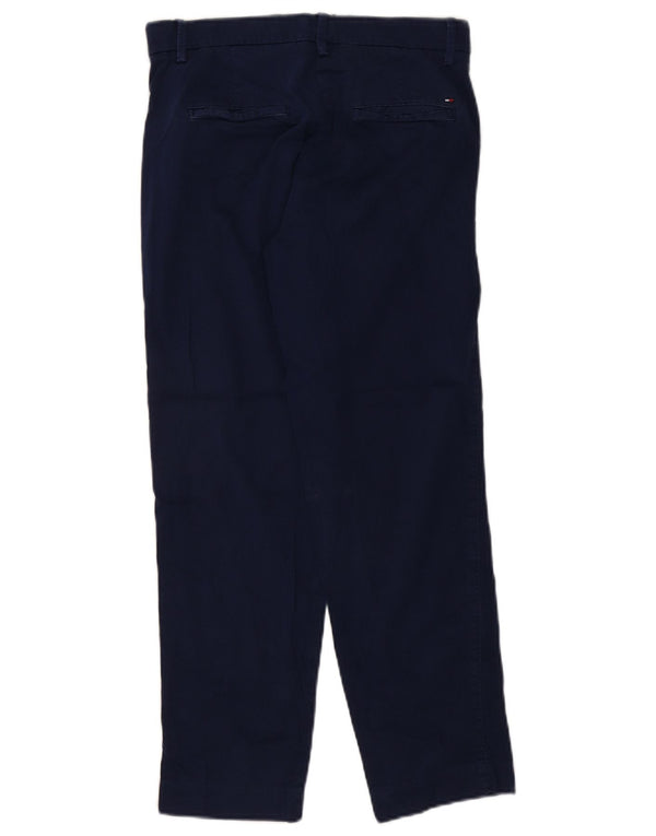 Tommy Hilfiger Pantalon chino droit pour femme UK 10 Small W27 L26 Bleu marine