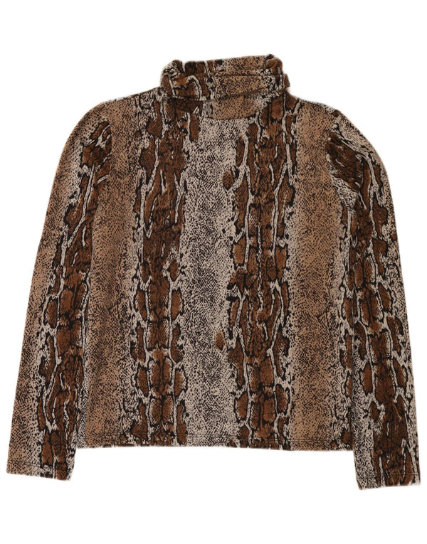 Zara Haut à manches longues pour femme UK 14 Grand imprimé animal marron