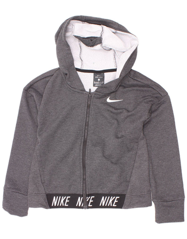 Nike Filles Dri Fit Zip Sweat à capuche 8-9 ans Petit Gris Colorblock