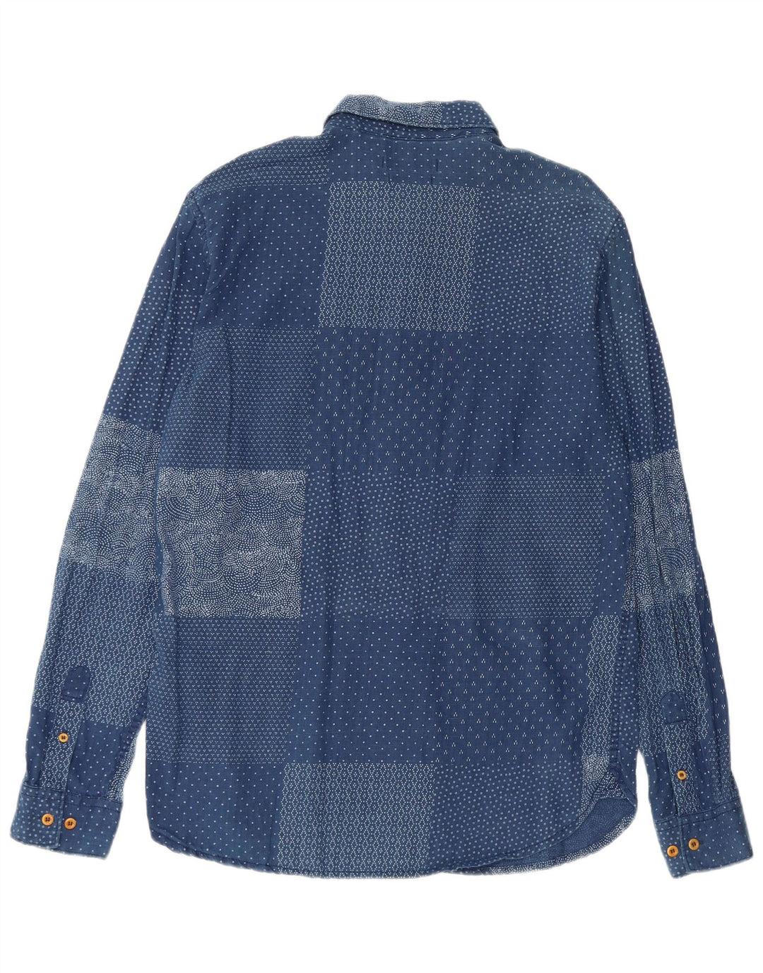 French Connection Chemise Regular Fit Homme Bleu Moyen Patchwork Coton