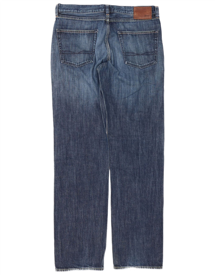 HUGO BOSS Jean droit W36 L36 Homme Bleu Coton